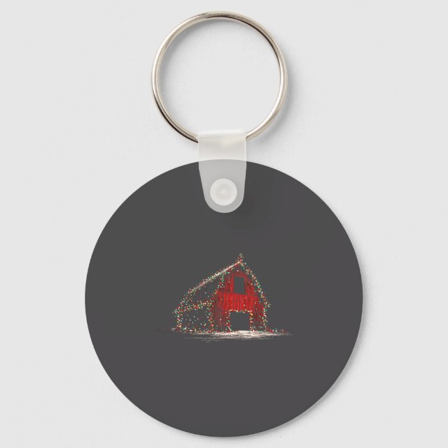 Funny Barn Christmas Graphics Lights Lover Farm Fa Key Ring (Front)