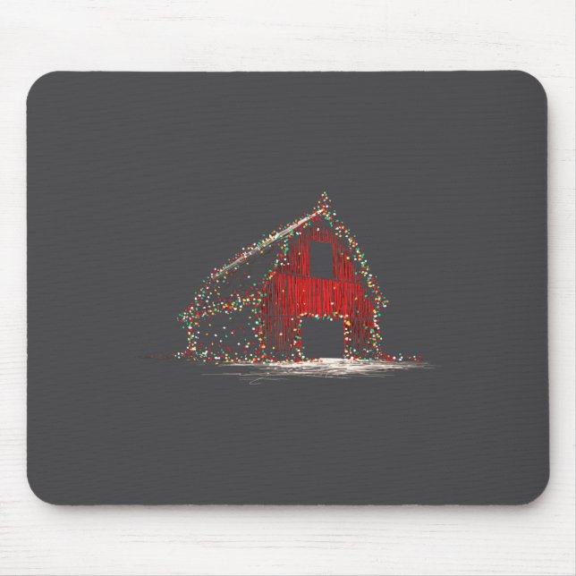 Funny Barn Christmas Graphics Lights Lover Farm Fa Mouse Mat (Front)