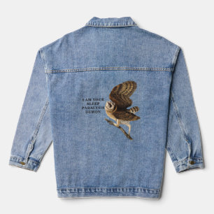 Funny Barn Owl Shirt Denim Jacket