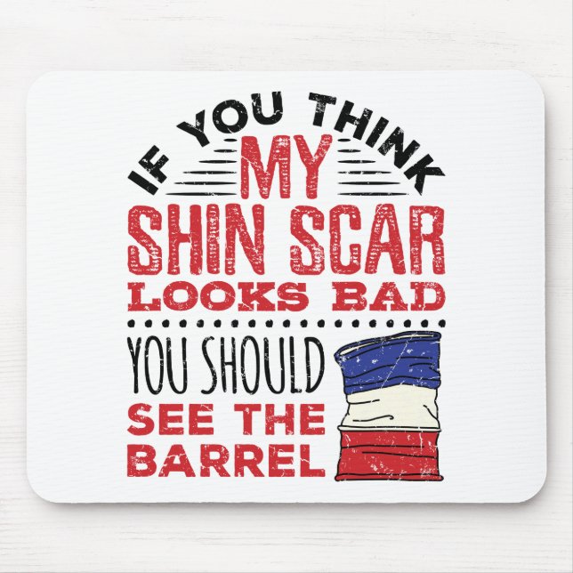 Funny Barrel Racing Shin Scar Rodeo Cowgirl Mouse Mat (Front)
