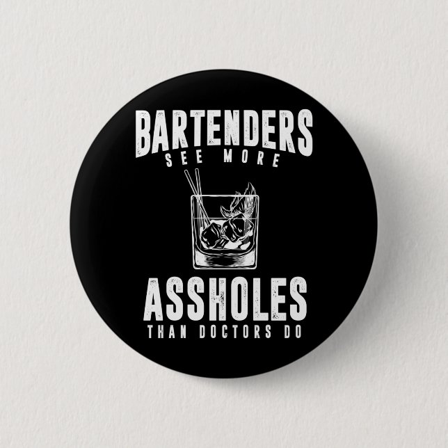 Funny Bartender Alcohol Mixer Barkeeper Joke 6 Cm Round Badge (Front)