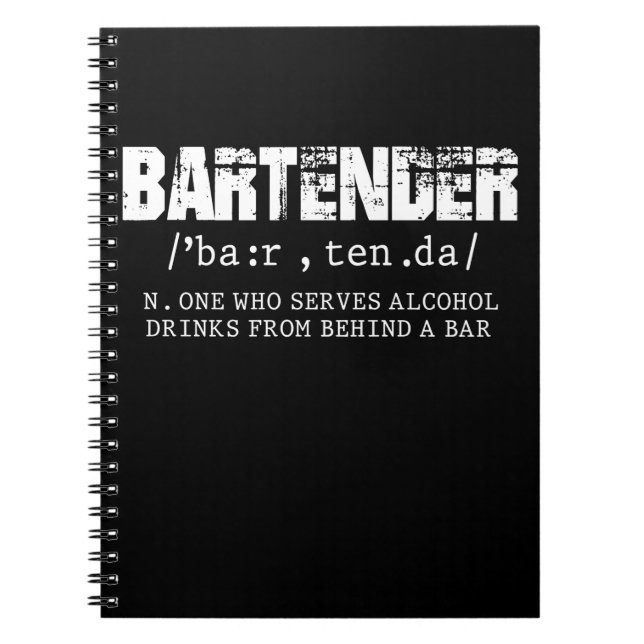 Funny Bartender Alcohol Mixer Barkeeper Jokes Notebook (Front)