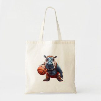 Funny Basball Hippo Groovy Hippo Basball Tote Bag