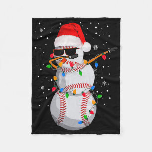 Funny Baseball Ball Santa Hat Dabbing Xmas Pyjamas Fleece Blanket