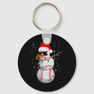 Funny Baseball Ball Santa Hat Dabbing Xmas Pyjamas Key Ring