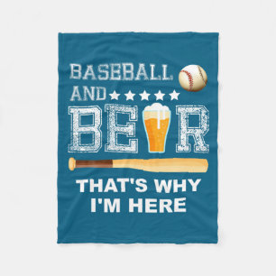 Funny Baseball Beer Joke Dad Fathers Fleece Blanket