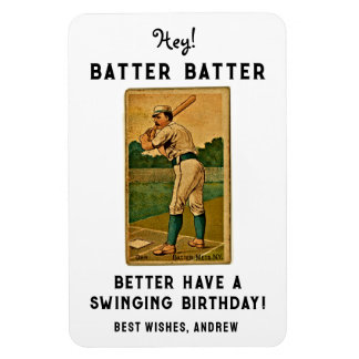 Funny Baseball Birthday Gift Card Magnet