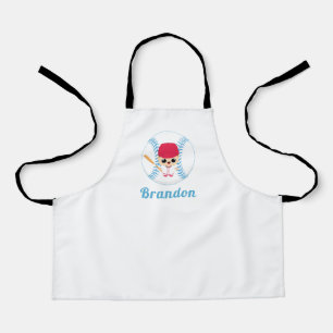 Funny Baseball Boy Player Softball Ball Cute Name Apron