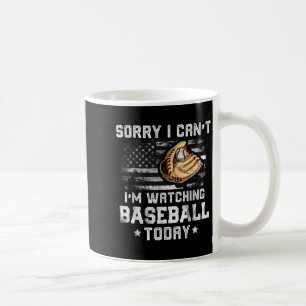 Funny Baseball Boys Sorry I Can't I'm Watching Bas Coffee Mug