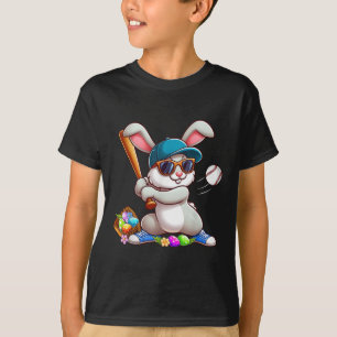 Funny Baseball Bunny Easter Shirts For Kids Boys T