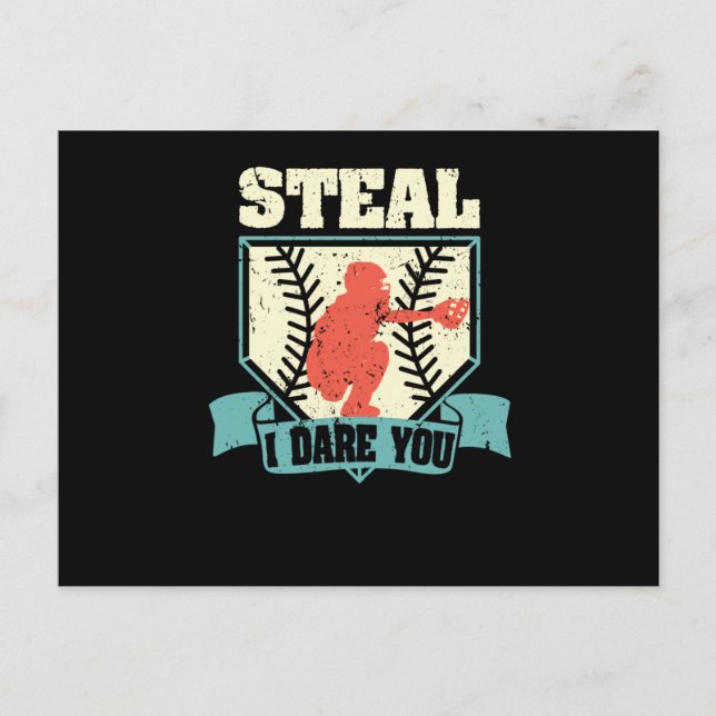 Funny baseball catcher sport player athlete postcard (Front)