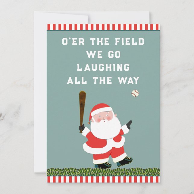Funny Baseball Christmas Holiday Cards (Front)