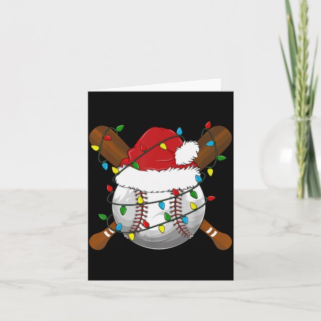 Funny Baseball Christmas Matching Family Pyjamas X Card (Front)