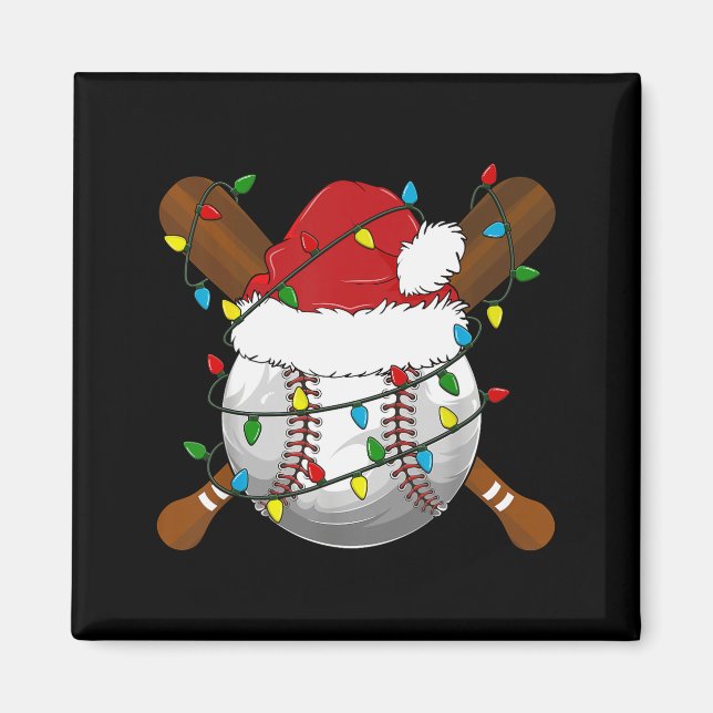 Funny Baseball Christmas Matching Family Pyjamas X Magnet (Front)