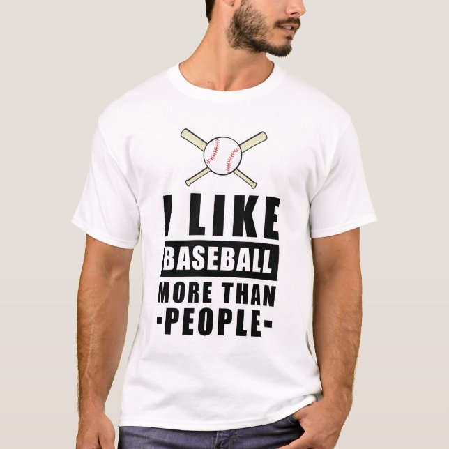 Funny Baseball Design T-Shirt (Front)
