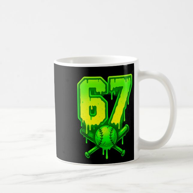 Funny Baseball Drip Number 67 Player Coffee Mug (Right)