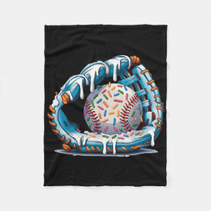 Funny Baseball Glove Drip Ice Cream Players Kids B Fleece Blanket
