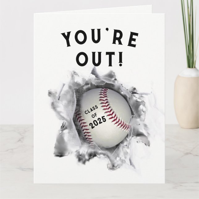 Funny Baseball Graduation Card (Front)