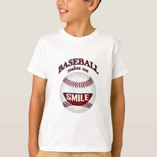 Funny Baseball Makes Me Smile Kids T-Shirt