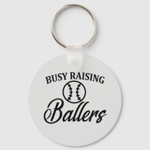 Funny Baseball Mom Dad Key Ring