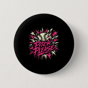 Funny baseball phrase with stars 6 cm round badge