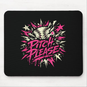 Funny baseball phrase with stars mouse mat