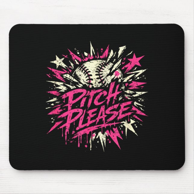 Funny baseball phrase with stars  mouse mat (Front)