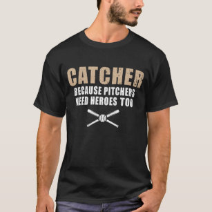 Funny Baseball Player Kids Softball Catcher T-Shirt