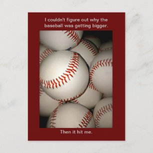 Funny Baseball Postcard, Puns, Postcrossing sports Postcard