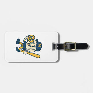 Funny Baseball Pretzel Mascot Cartoon Luggage Tag
