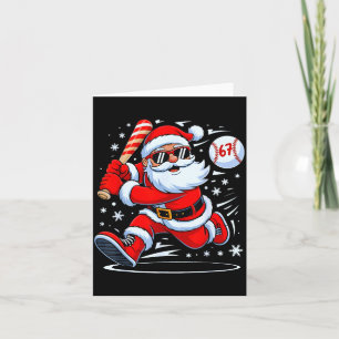 Funny Baseball Santa 67 Christmas Xmas Pajamas Boy Card