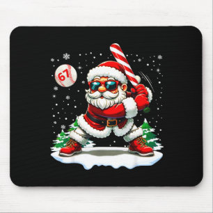 Funny Baseball Santa 67 Christmas Xmas Pajamas Boy Mouse Mat