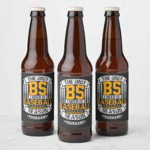 Funny Baseball Sarcasm Beer Bottle Label