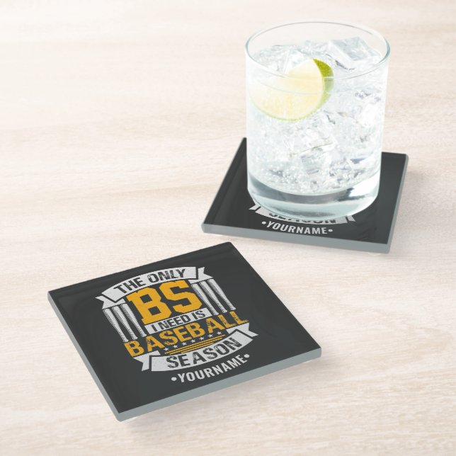 Funny Baseball Sarcasm Glass Coaster (Angled)