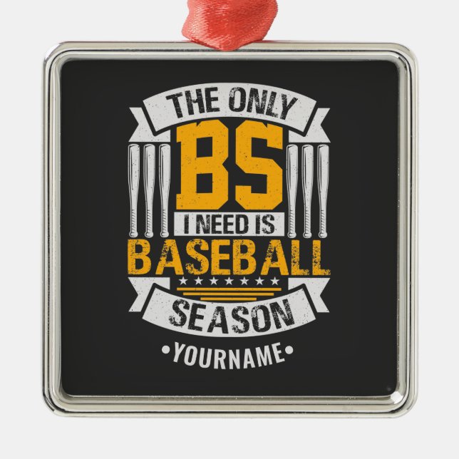 Funny Baseball Sarcasm Metal Tree Decoration (Front)