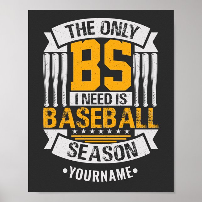 Funny Baseball Sarcasm Poster (Front)