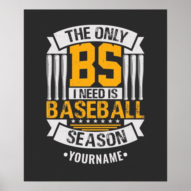 Funny Baseball Sarcasm Poster (Front)