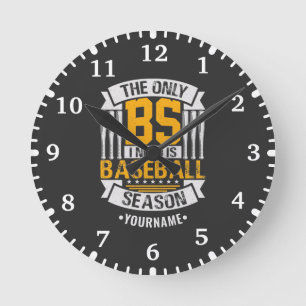 Funny Baseball Sarcasm Round Clock
