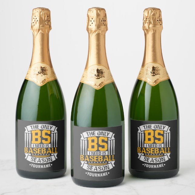 Funny Baseball Sarcasm Sparkling Wine Label (Bottles)