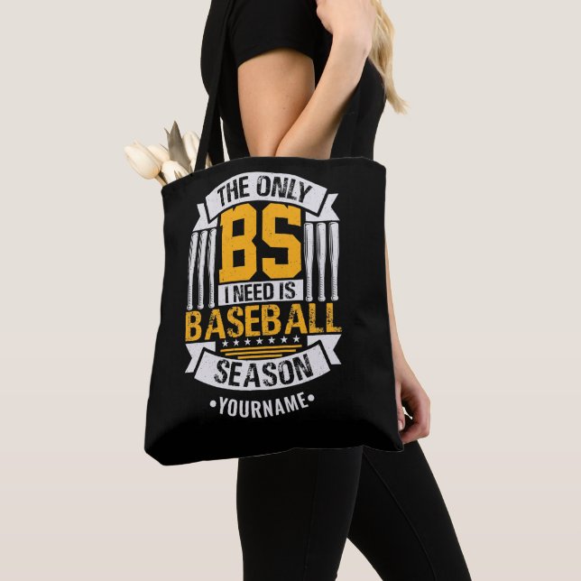 Funny Baseball Sarcasm Tote Bag (Close Up)