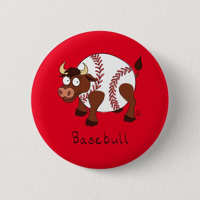 Funny Baseball sports Kids Cartoon Animal 6 Cm Round Badge (Front)