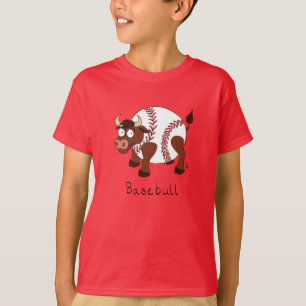 Funny Baseball sports Kids Cartoon Animal T-Shirt
