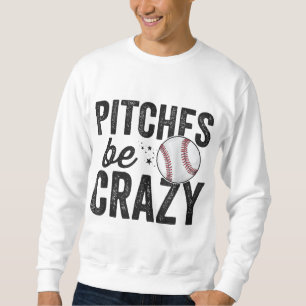 Funny Baseball Tee Pitches Be Crazy Adult Mum Moth
