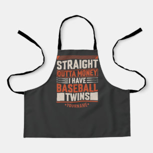 Funny Baseball Twin Parent Gift Apron