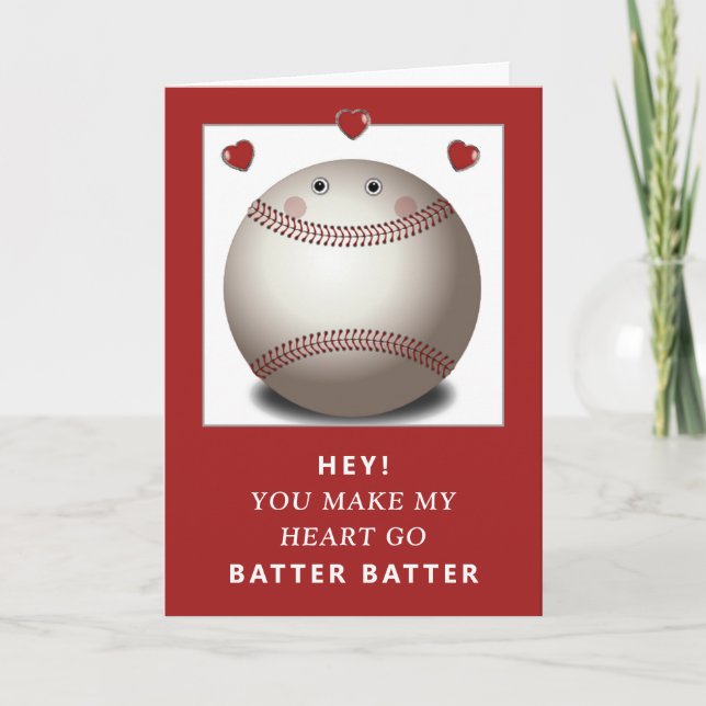 funny baseball valentine card (Front)