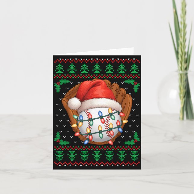Funny Baseball Xmas Boys Men Women Kids Ugly Chris Card (Front)