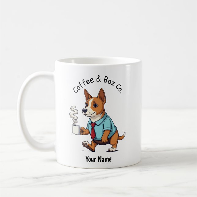 Funny Basenji Dog Business Suit Coffee  Mug (Left)