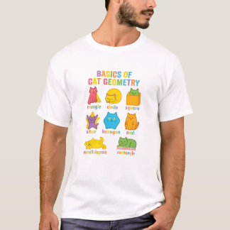 Funny Basics of Cat Geometry Math Pun Kawaii T-Shirt
