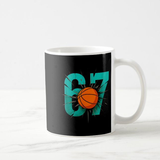 Funny Basketball 67 Six Seven 6 7 Outfits For Boys Coffee Mug (Right)