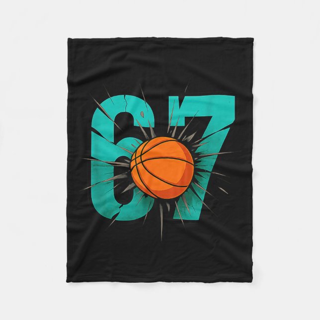 Funny Basketball 67 Six Seven 6 7 Outfits For Boys Fleece Blanket (Front)